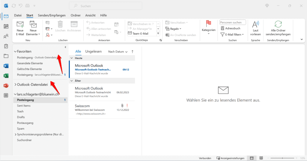 Outlook - Reihenfolge durch Drag & Drop verschieben