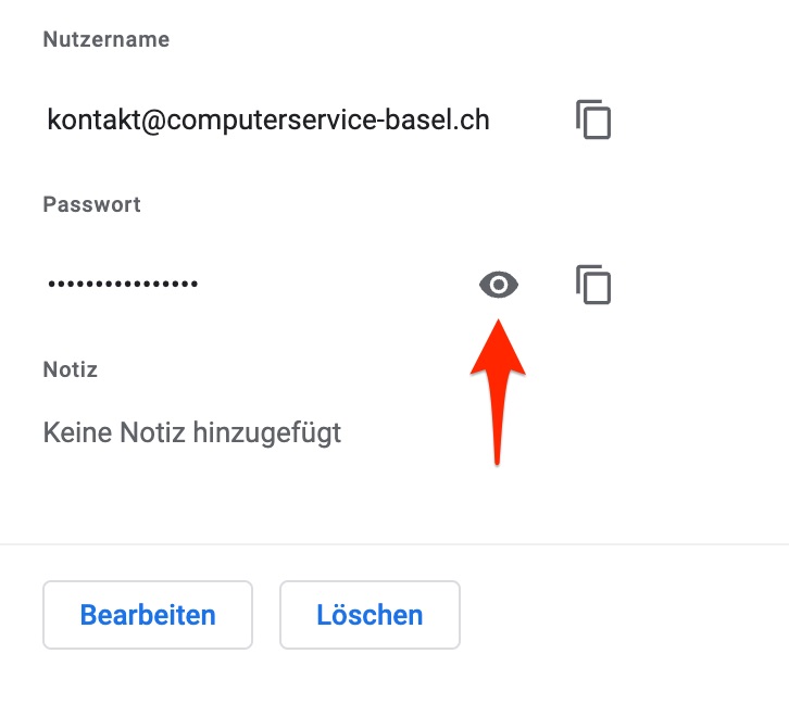 E-Mail-Passwort finden unter Google Chrome