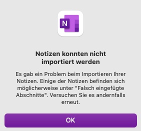 Fehler OneNote
